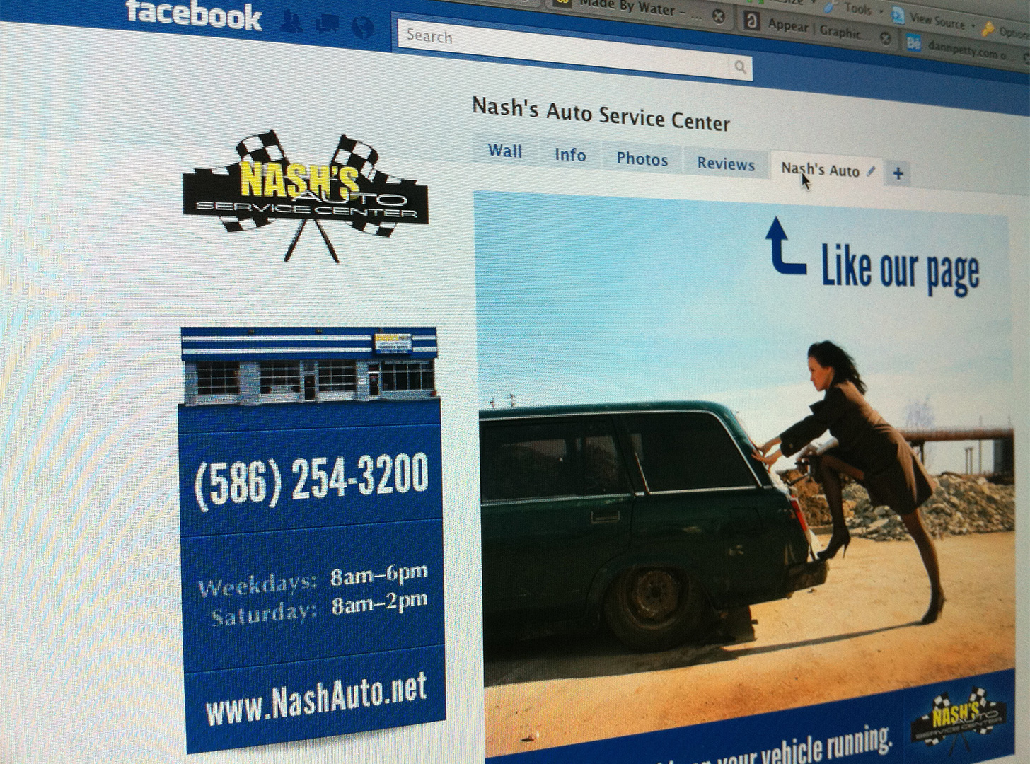 Nash's Auto Facebook Page Design