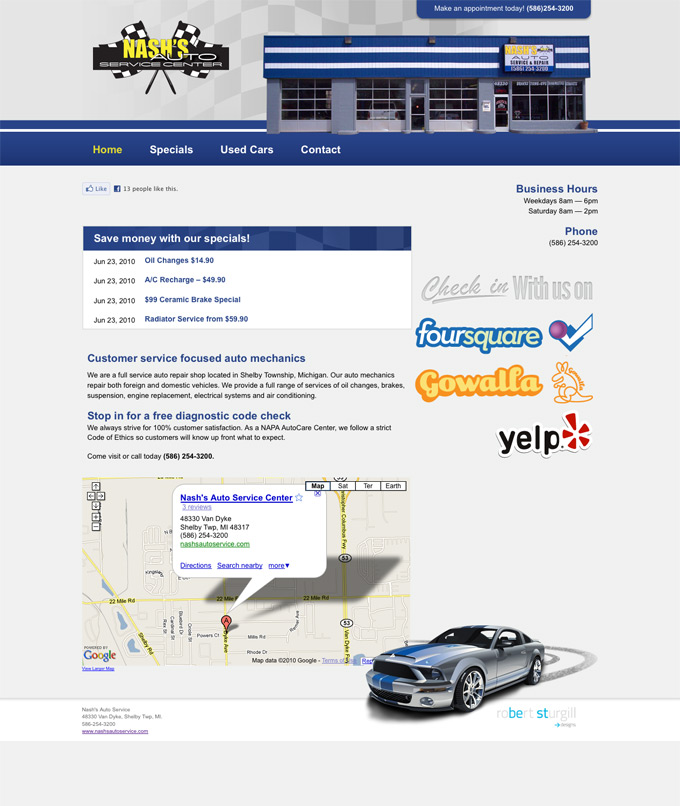 Nash's Auto Website Design